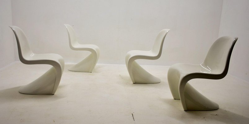 Vitra S Chairs attributed to Verner Panton for Herman Miller 1965s, Set of 4-TZ-1449425