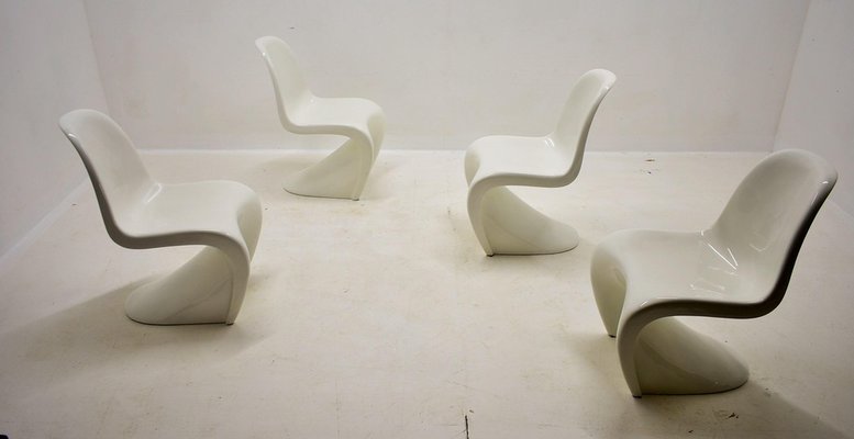 Vitra S Chairs attributed to Verner Panton for Herman Miller 1965s, Set of 4-TZ-1449425