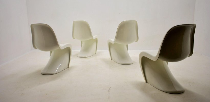 Vitra S Chairs attributed to Verner Panton for Herman Miller 1965s, Set of 4-TZ-1449425