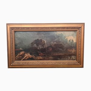 Vittorio Cajani, Battle Scene, 19th Century, Oil on Canvas, Framed-RPW-1813590