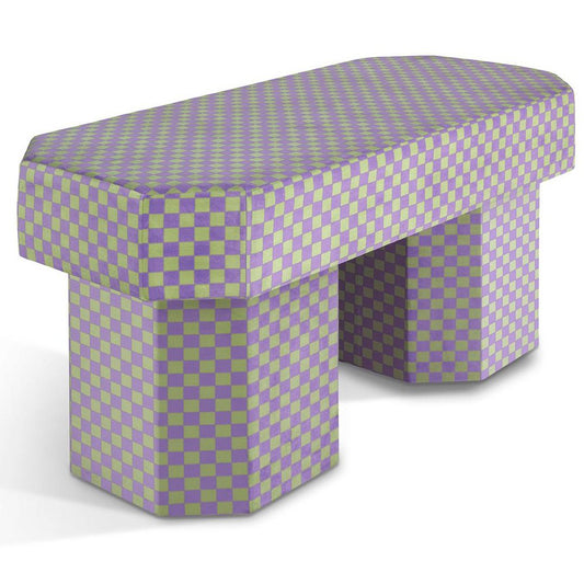 Viva Checkerboard Green and Purple Bench by Houtique