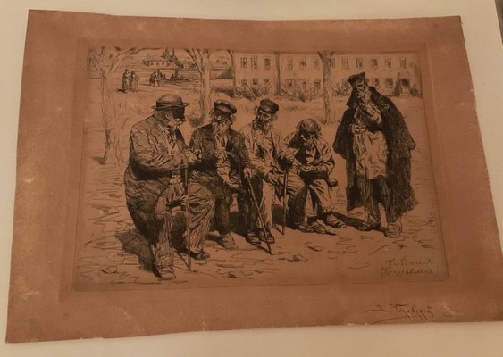 Vladimir Egorovich Makovsky, Jewish Hospice, 1800s, Lithograph-OZS-1396963