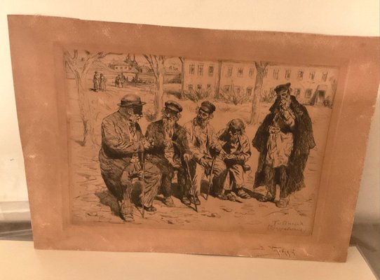 Vladimir Egorovich Makovsky, Jewish Hospice, 1800s, Lithograph-OZS-1396963