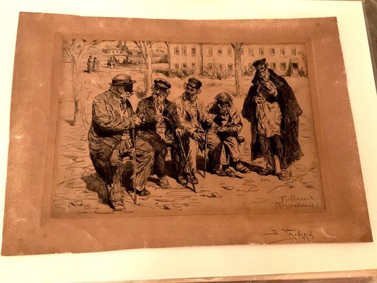 Vladimir Egorovich Makovsky, Jewish Hospice, 1800s, Lithograph-OZS-1396963