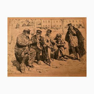 Vladimir Egorovich Makovsky, Jewish Hospice, 1800s, Lithograph-OZS-1396963