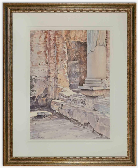 Vladimir Khasiev, Hadrian's Villa, Watercolor, 2015, Framed