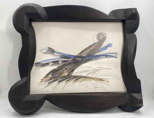 Volkmar Haase, Study, 1980, Colour Drawing, Framed-CZ-1706510