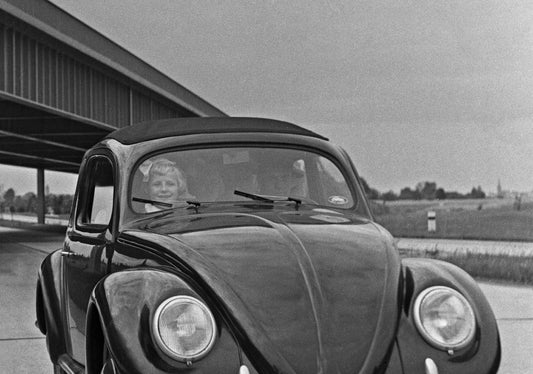 Volkswagen Beetle on Highway, Germany 1937, Printed 2021