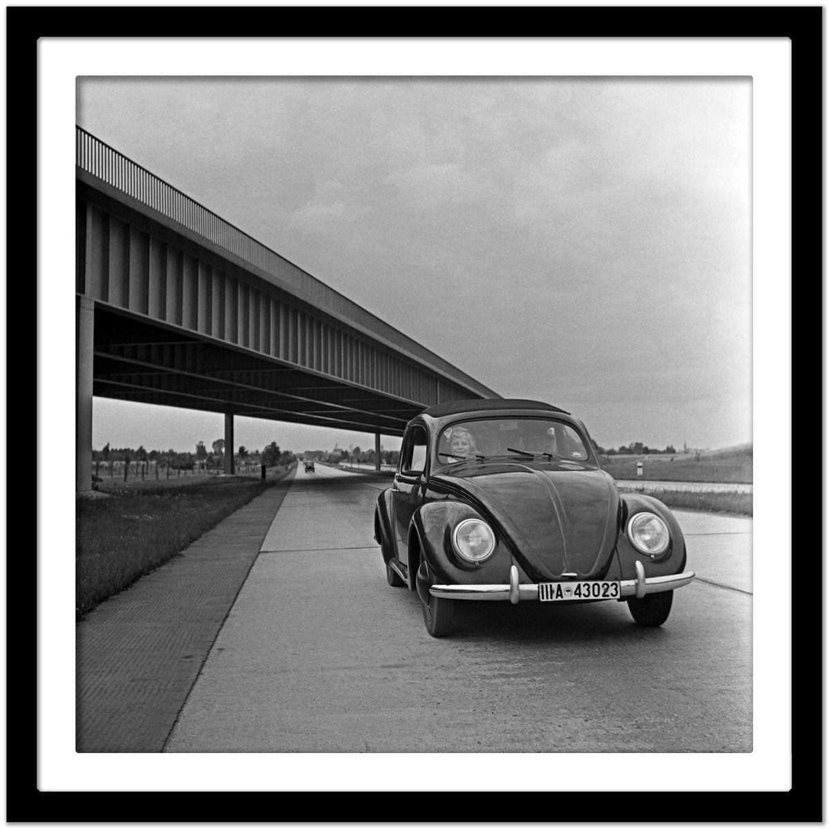 Volkswagen Beetle on Highway, Germany 1937, Printed 2021