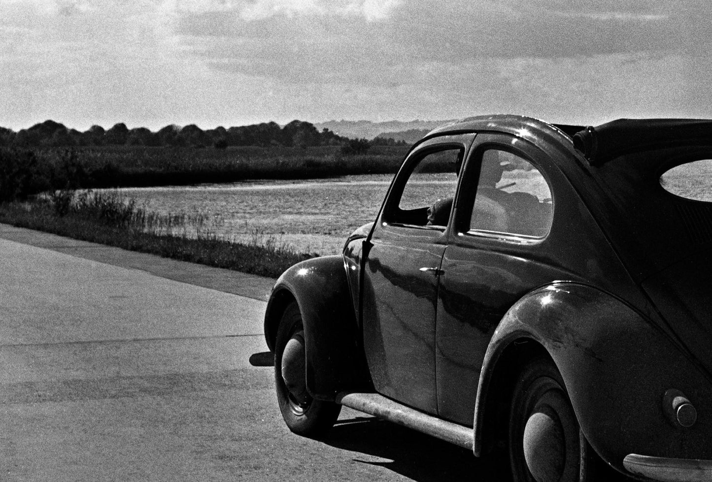 Volkswagen Beetle on the Streets Next to the Sea, Germany 1939, Printed 2021