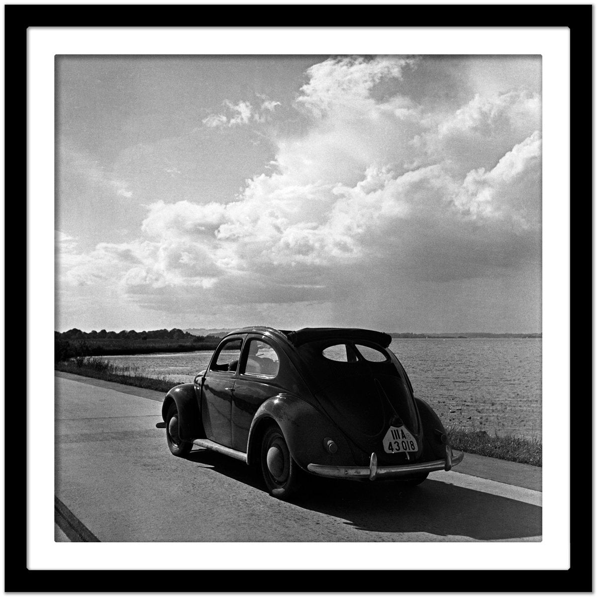 Volkswagen Beetle on the Streets Next to the Sea, Germany 1939, Printed 2021