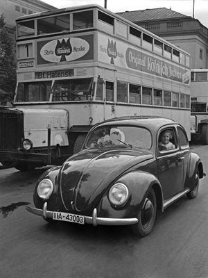 Volkswagen Kaefer and Double Decker in Berlin, Germany 1939, Printed 2021-DYV-1021824