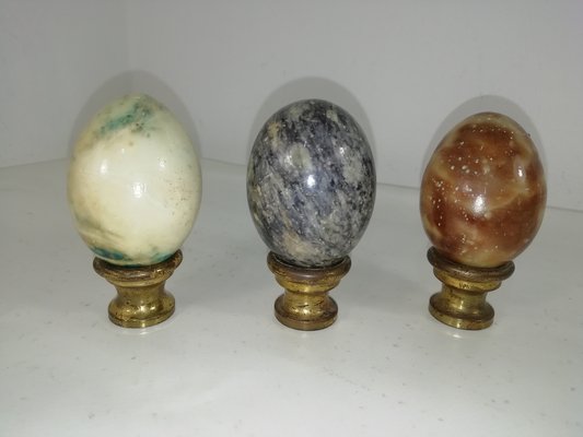 Volterra Alabaster Eggs, 1960s, Set of 3-HNE-1776703