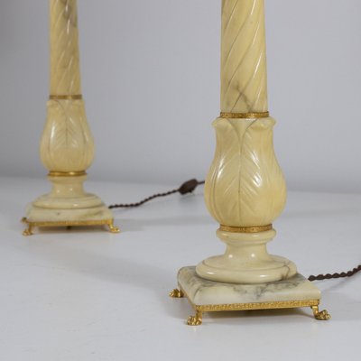 Volterra Alabaster Table Lamps, 1970s, Set of 2-SXX-1796195