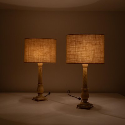 Volterra Alabaster Table Lamps, 1970s, Set of 2-SXX-1796195