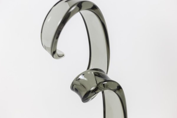 Volute Sculpture in Smoked Murano Glass by Alfredo Rossi, 1970s-CEJ-1374472