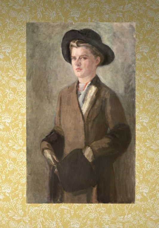 Von Faber Du Faur, Portrait of an Androgynous Woman, Oil on Cardboard