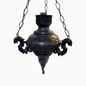 Votive Lamp in Silver-Plated Copper, 18th Century-PKM-1717550