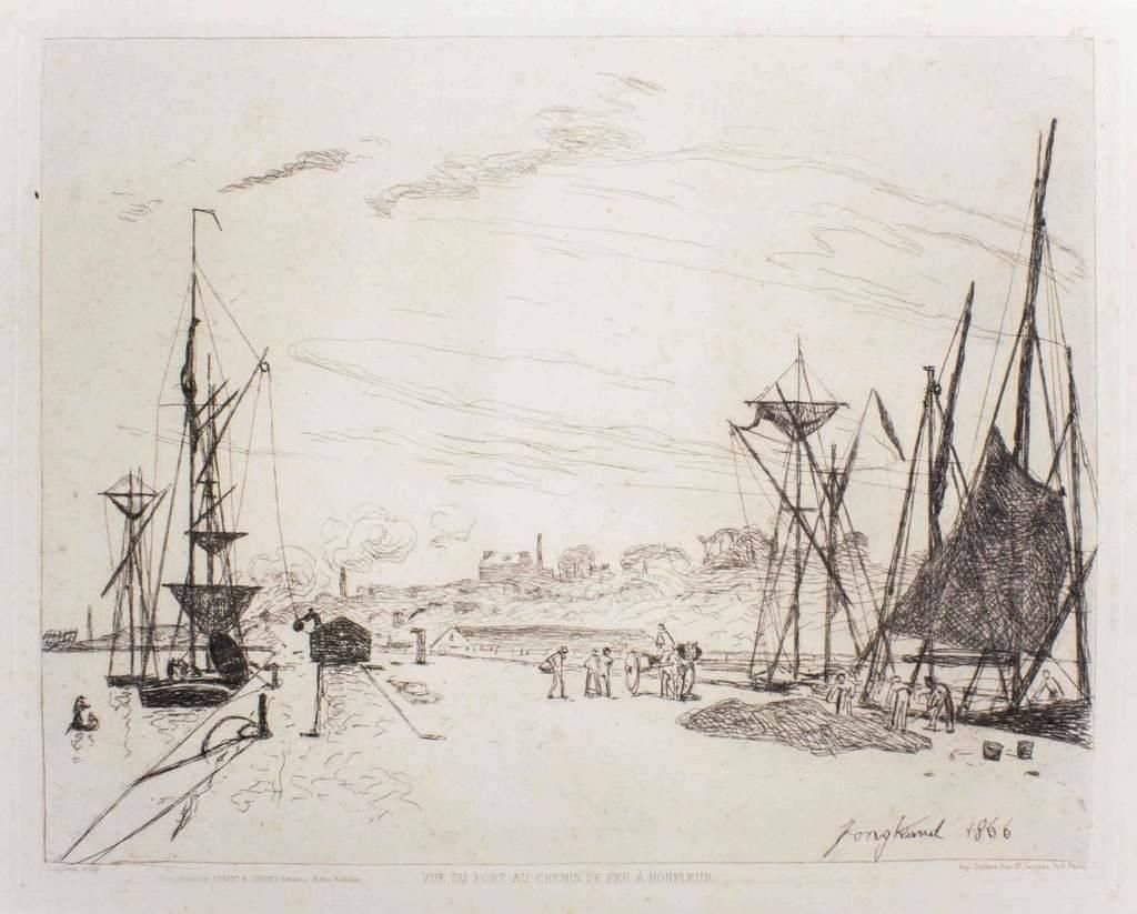 Vue du Port au Chemin de Fer à Honfleur 1866