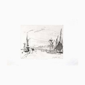 Vue du Port au Chemin de Fer à Honfleur - Original Etching by J.B. Jongkind 1866-ZCI-759822