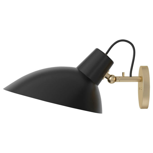 VV Cinquanta Black Wall Lamp in Brass by Vittoriano Viganò for Astap