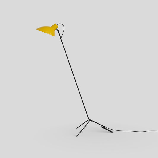 VV Cinquanta Yellow and Black Floor Lamp by Vittoriano Viganò for Astep