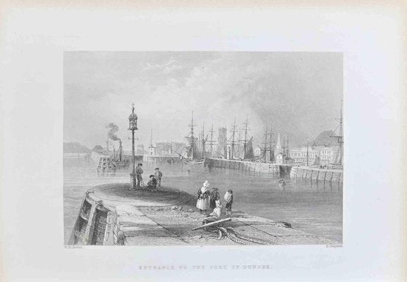 W. H.Bartlett, Entrance to the Port of Dundee, Etching, 1845-ZCI-2029942