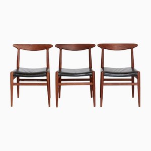 W2 Dining Chair by Hans J. Wegner for C.M.Madsen, 1950s, Set of 3-XE-1371875