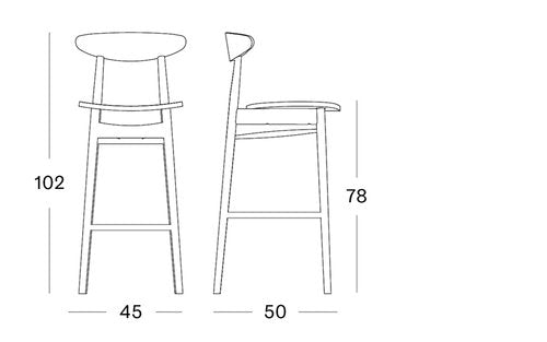 TEO - High beech stool with footrest by Vincent Sheppard