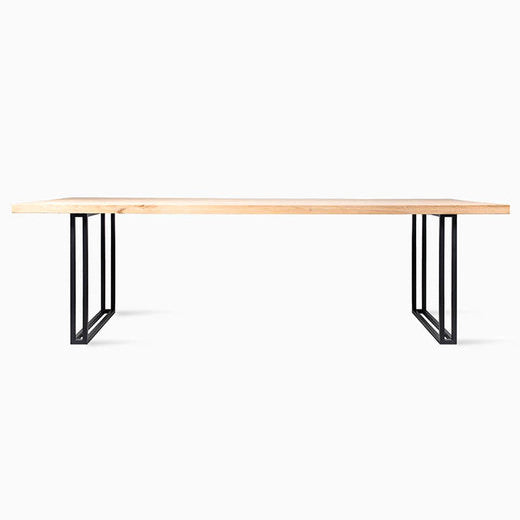 ACHILLE SQUARE BASE - Rectangular steel and wood dining table by Vincent Sheppard