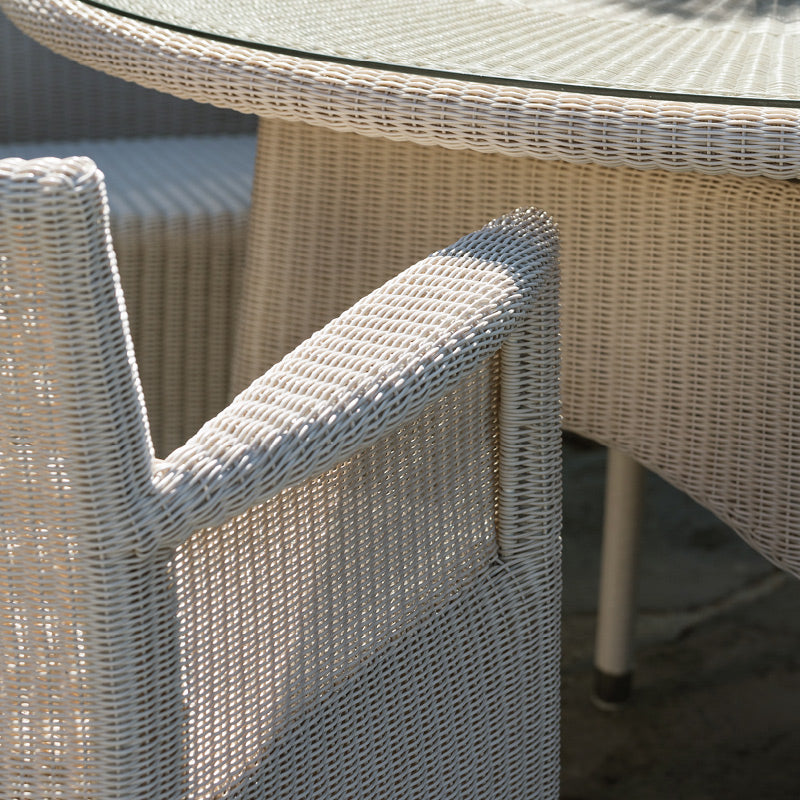 SAFI - Wicker garden dining chair with armrests