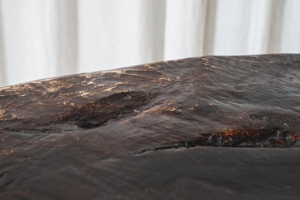 Wabi Sabi Live Edge Coffee Table in Dark Stained Wood, 1960s-FEW-2024245