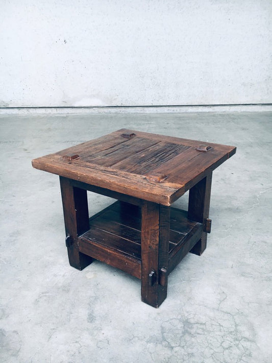 Wabi Sabi Style Oak Side Table, France, 1930s