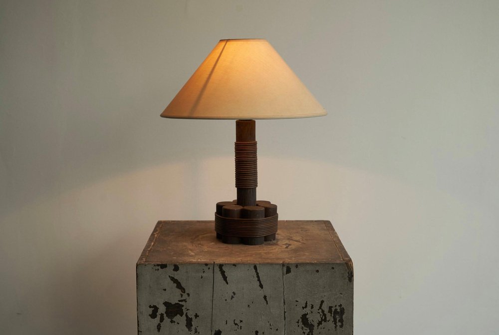 Wabi Sabi Table Lamp in Bamboo and Rattan, 1950s