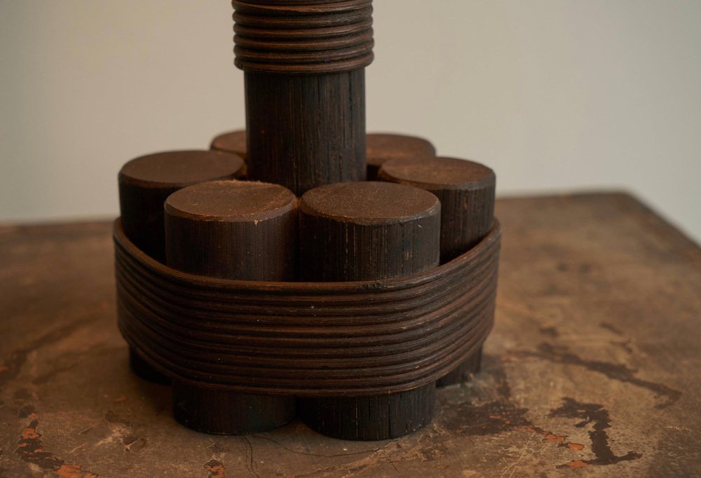 Wabi Sabi Table Lamp in Bamboo and Rattan, 1950s