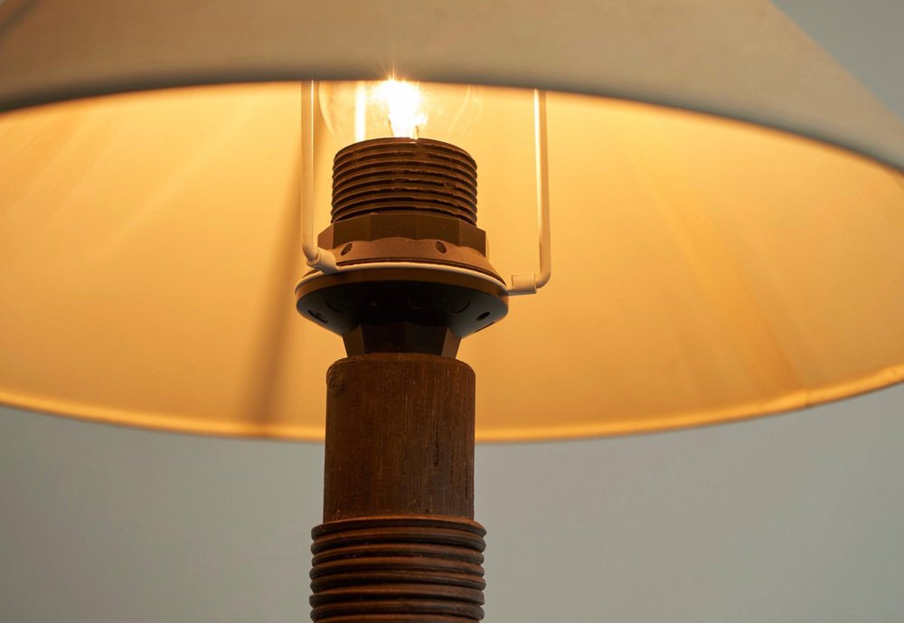 Wabi Sabi Table Lamp in Bamboo and Rattan, 1950s