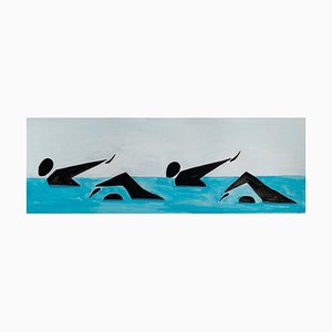 Waleria Matelska, Group of Swimmers, 2023, Acrylic on Paper-XHG-1792340