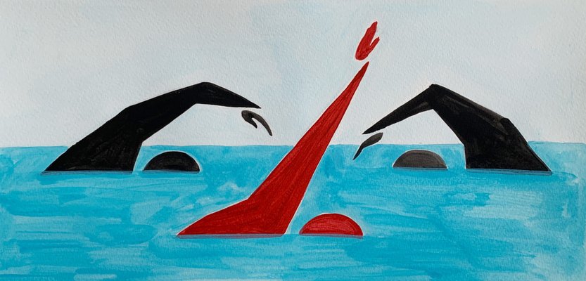 Waleria Matelska, Swimmers, 2023, Acrylic on Paper-XHG-1792331