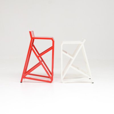 Walk the Line White Stool by Deevie Vermetten for Fermetti Atelier Belge, 2012-VT-672580