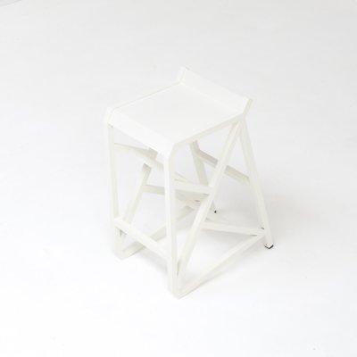 Walk the Line White Stool by Deevie Vermetten for Fermetti Atelier Belge, 2012-VT-672580