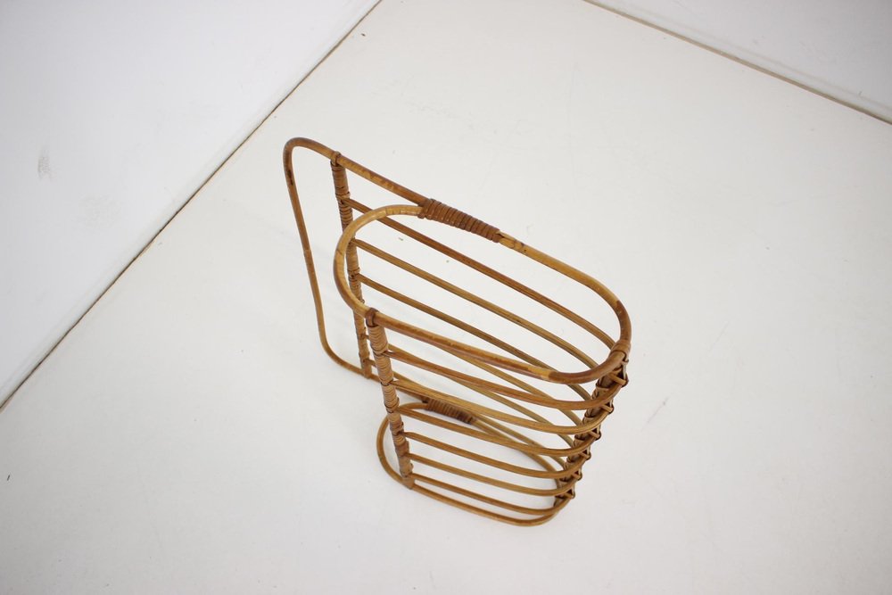 Wall Bamboo Magazine Holder, Former Czechoslovakia, 1970s