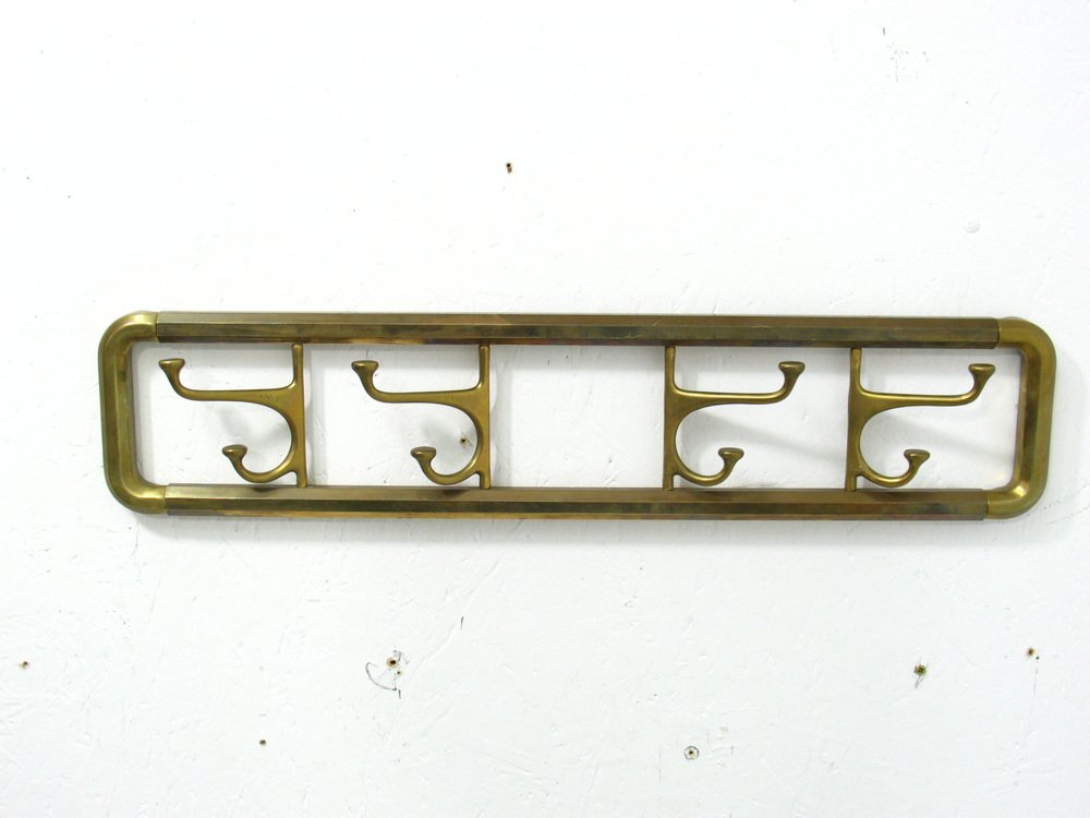 Wall Brass Coat Rack, 1970s