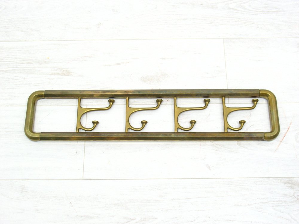 Wall Brass Coat Rack, 1970s