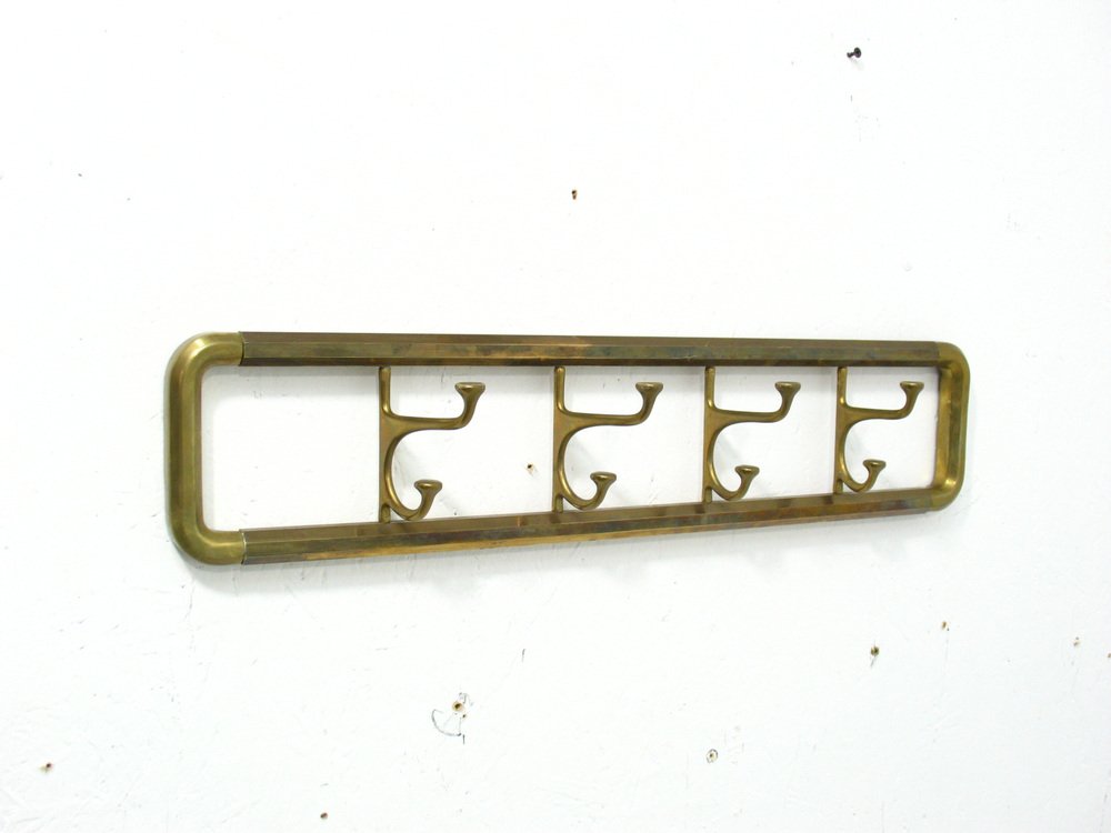 Wall Brass Coat Rack, 1970s