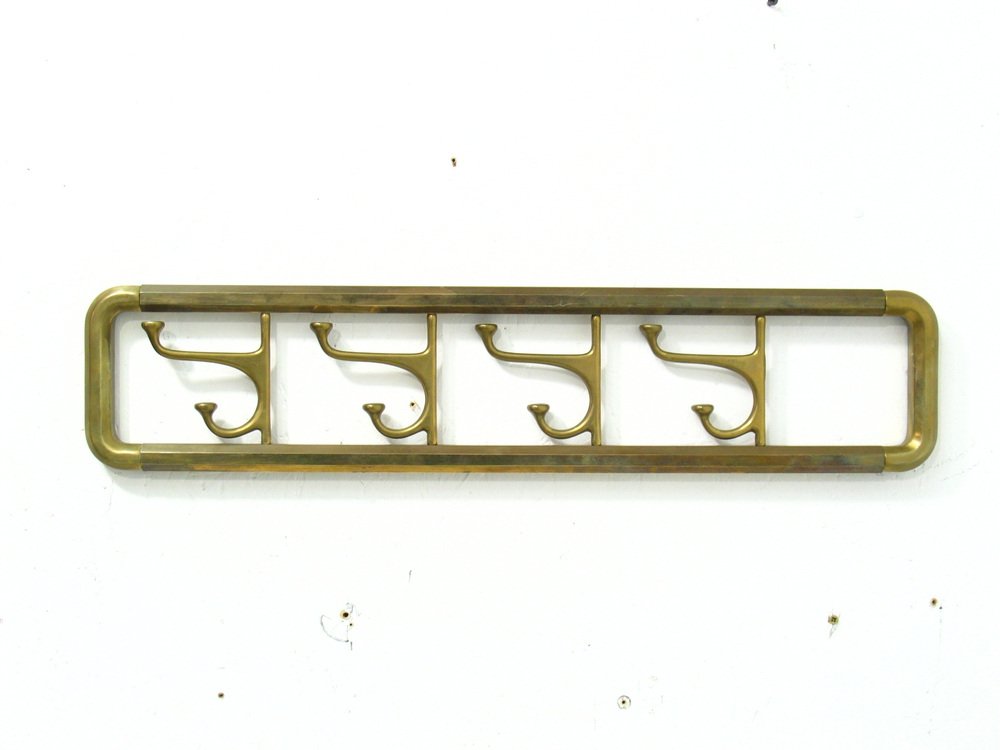 Wall Brass Coat Rack, 1970s