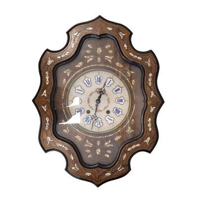 Wall Clock in Wood and Enamel, 1890s-NUC-2032186