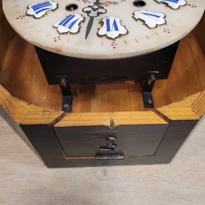 Wall Clock in Wood and Enamel, 1890s-NUC-2032186