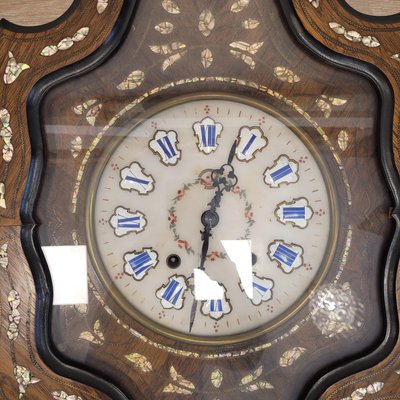 Wall Clock in Wood and Enamel, 1890s-NUC-2032186