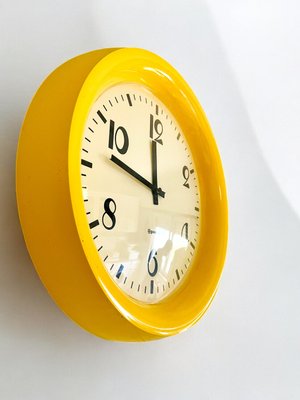 Wall Clock in Yellow from Guzzini, 1980s-SCS-2036824