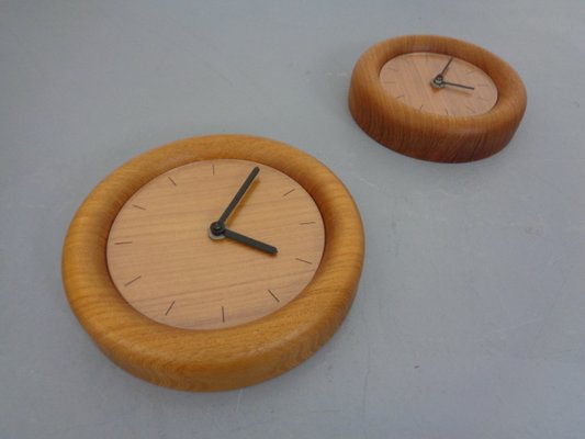 Wall Clocks in Solid Teak from Böckenhauer, Set of 2, 1970s-RDW-1330503